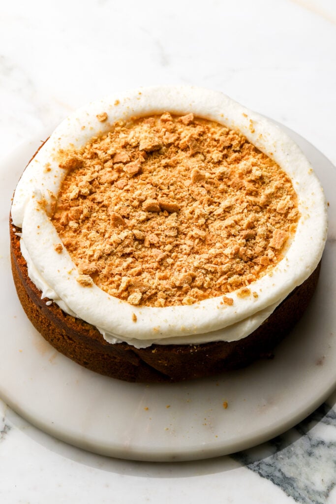 crushed graham crackers within border