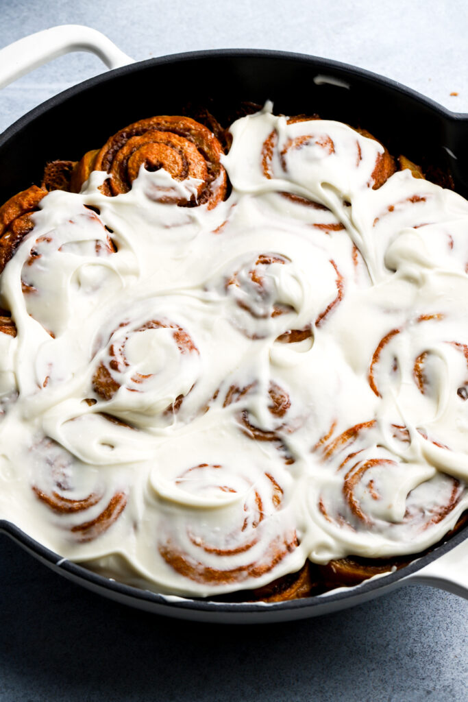 pumpkin cinnamon rolls with cream cheese frosting