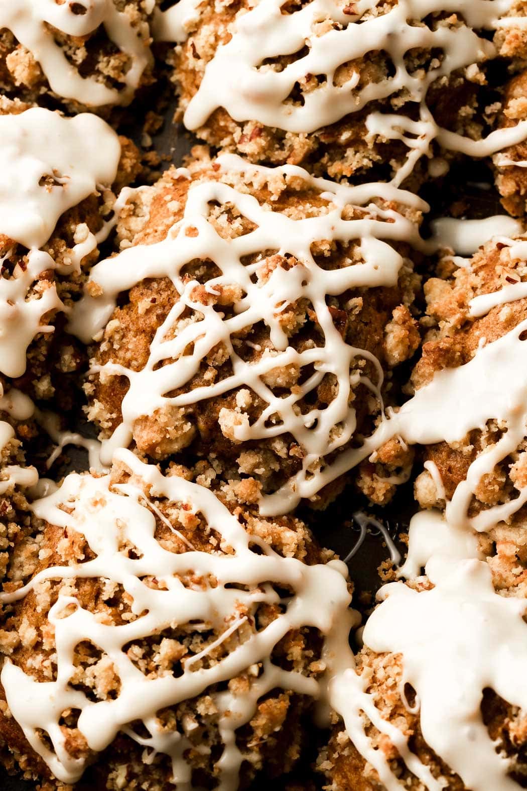 top muffins with maple glaze