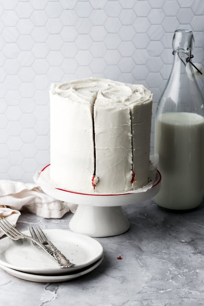 finished cake with frosting