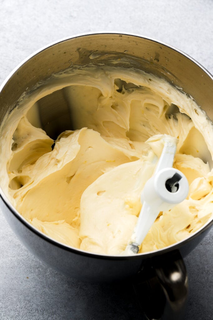 cream cheese mixed with sugar and cornstarch