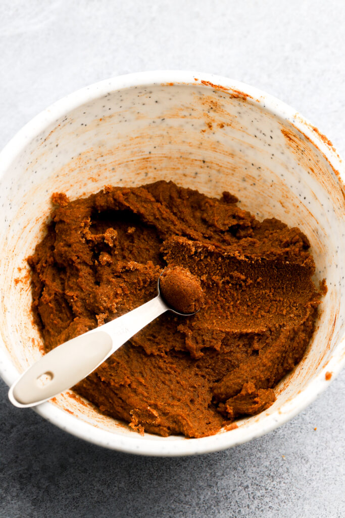 butter, brown sugar and cinnamon combined