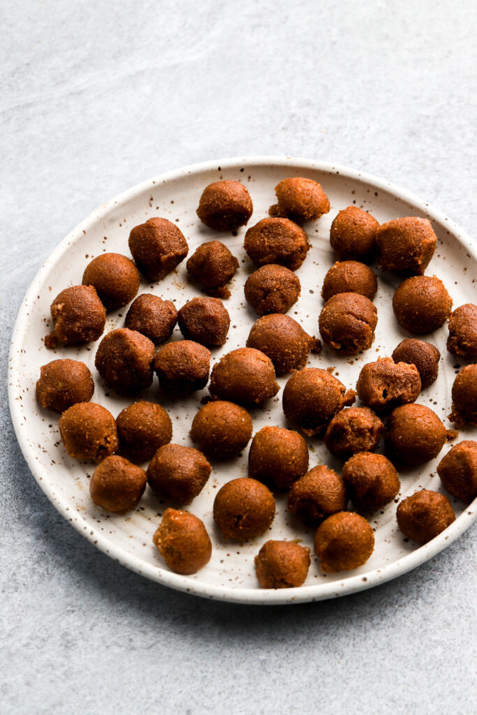 filling formed into little balls