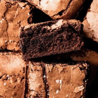 close up texture small batch brownies