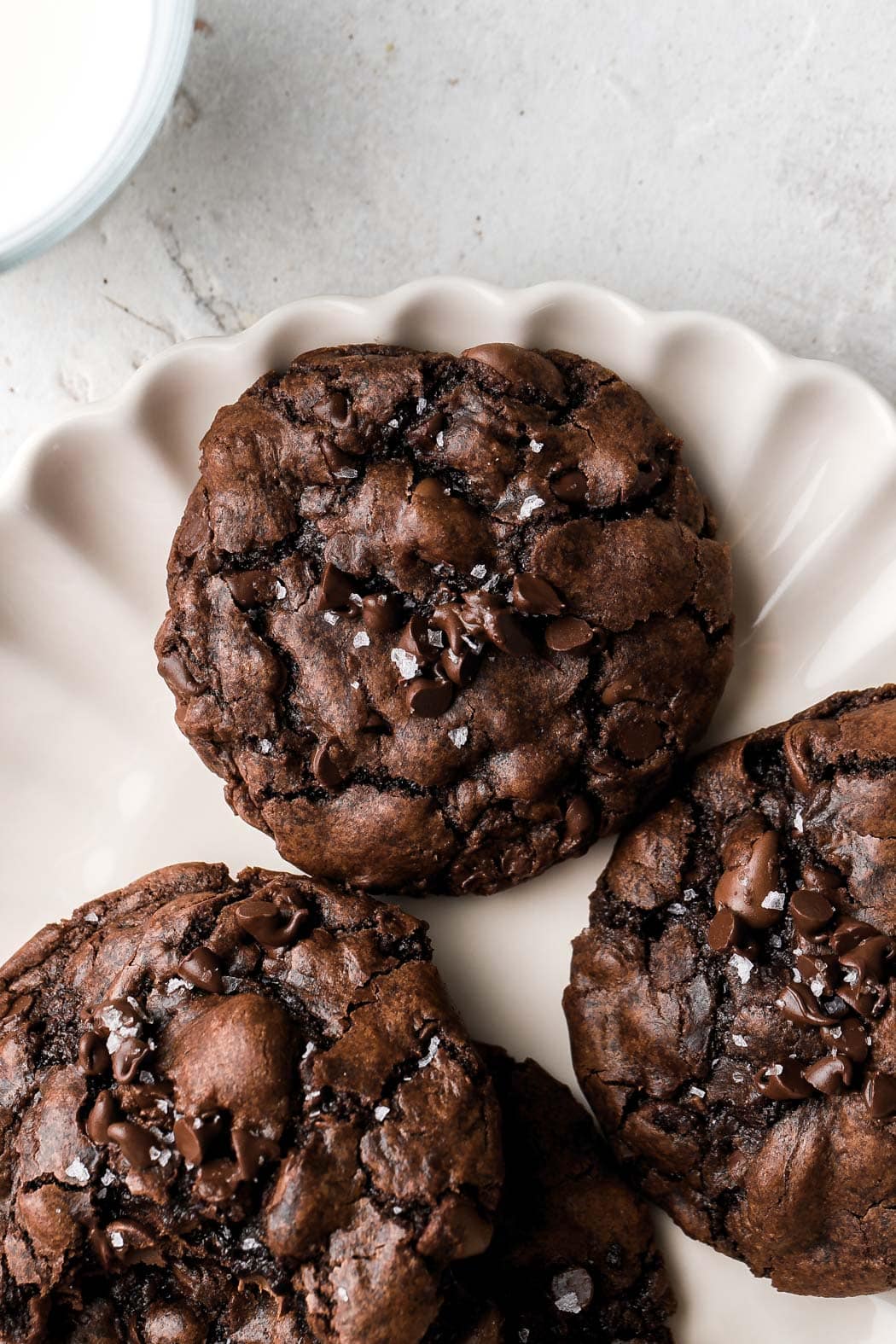 small batch chocolate cookies with sea salt