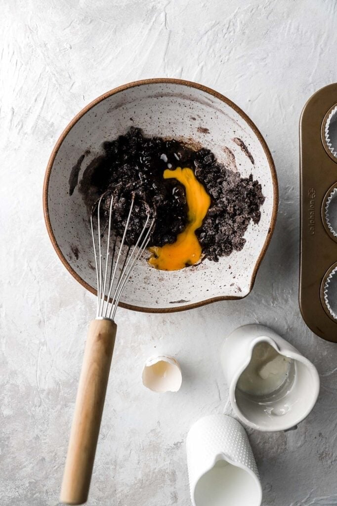 mix in the egg
