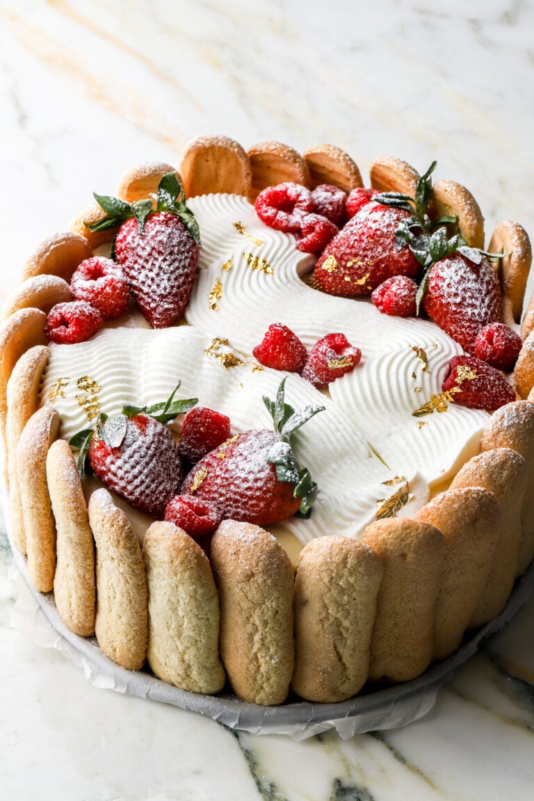 strawberry charlotte cake/charlotte aux fraise