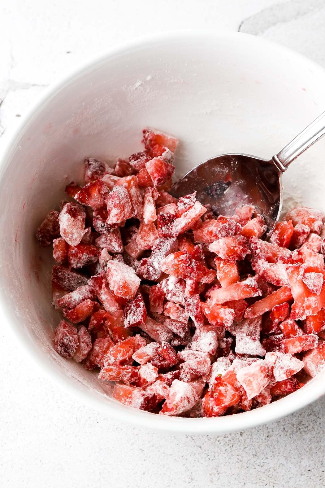 strawberries with flour