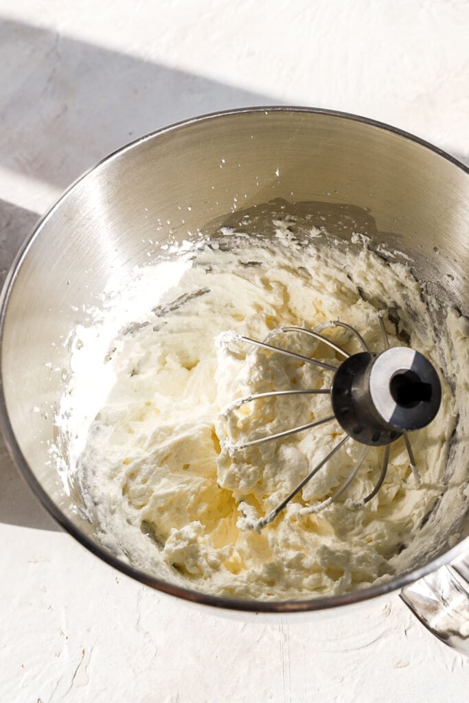 egg whites, sour cream and vanilla added