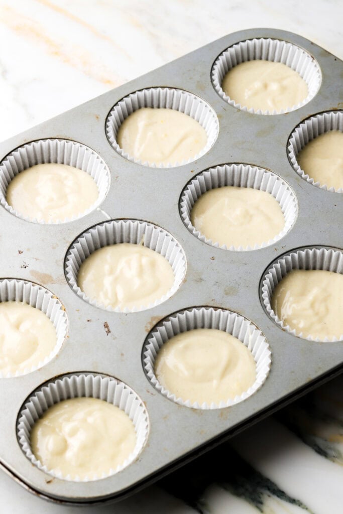 cupcake batter before baking