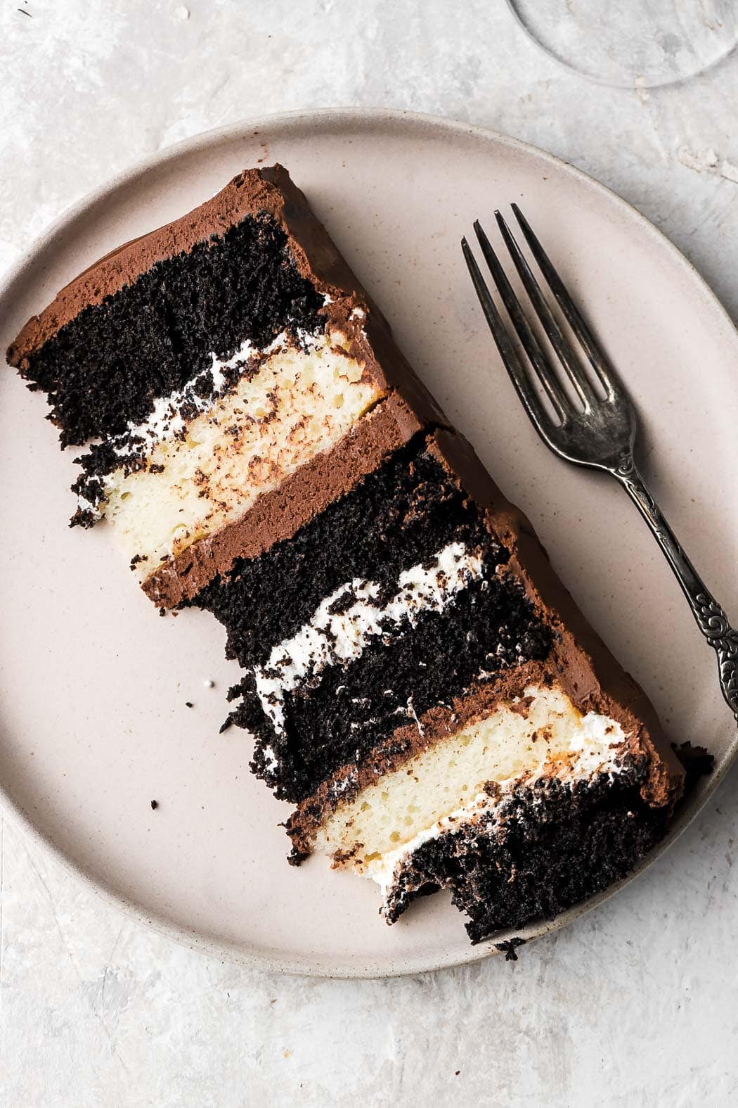 slice of tuxedo cake