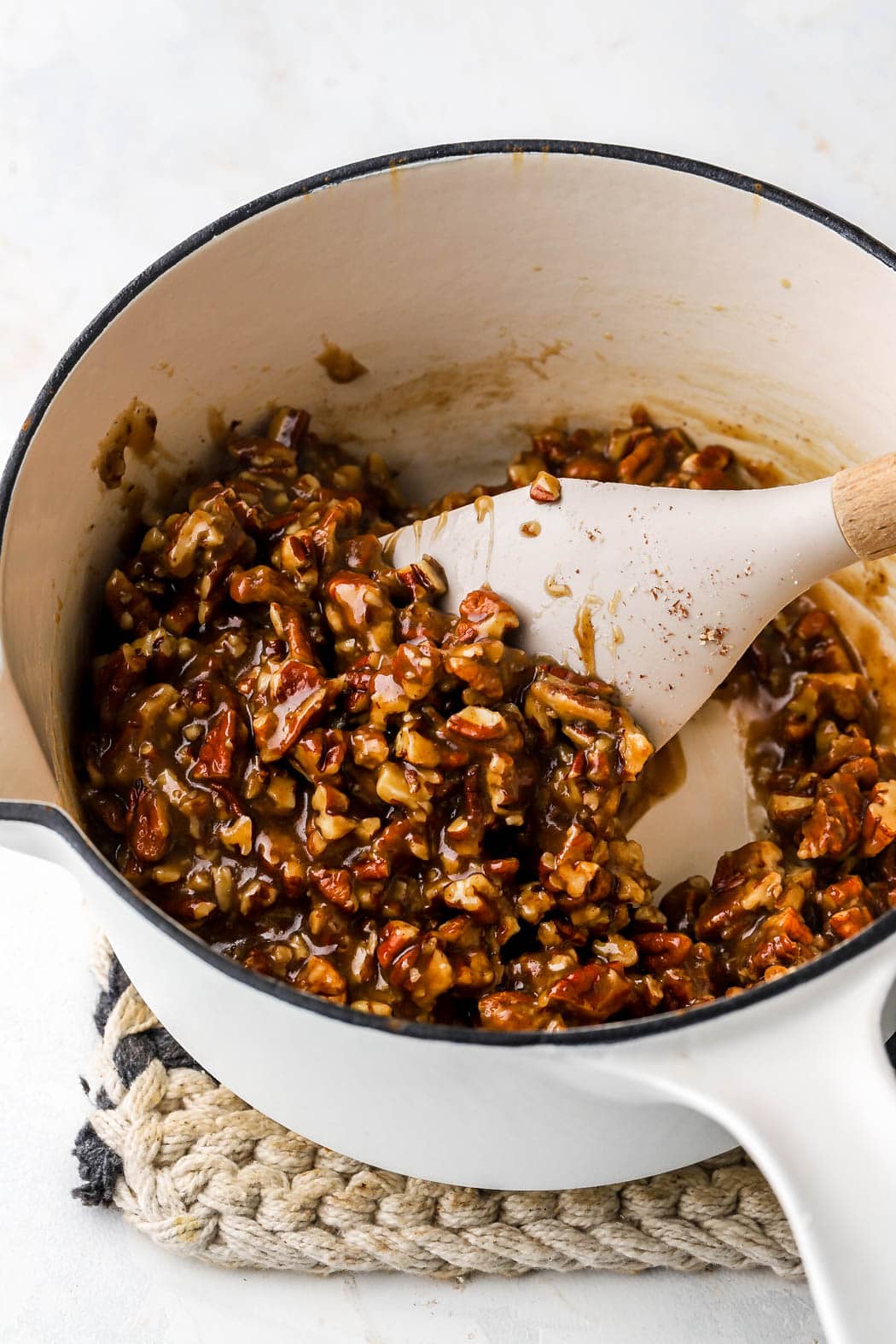 add the pecans, vanilla and cinnamon