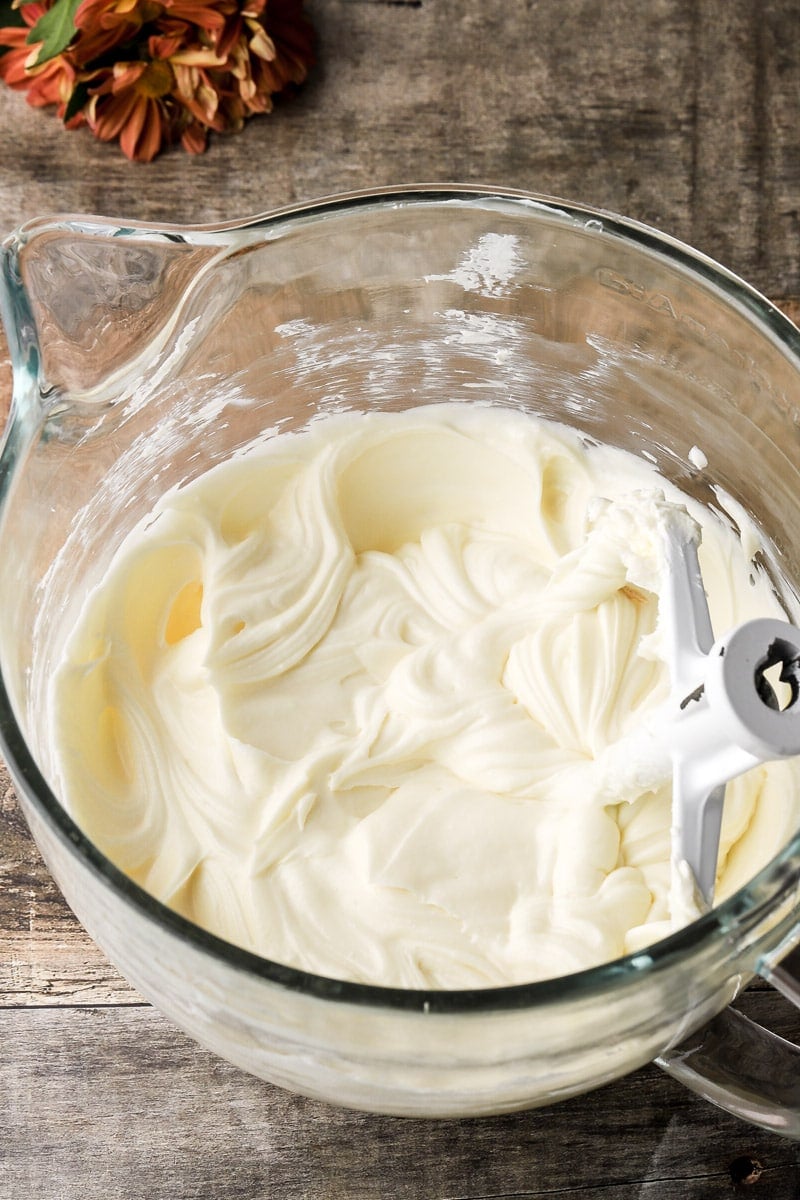 cream cheese and sugar creamed