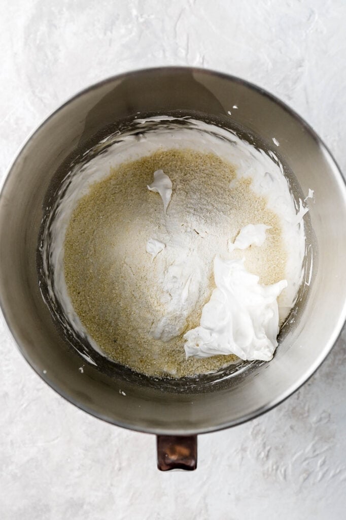 meringue and sifted dry ingredients