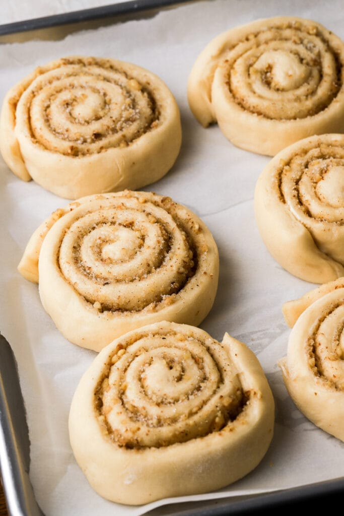 rolls in pan after second proof