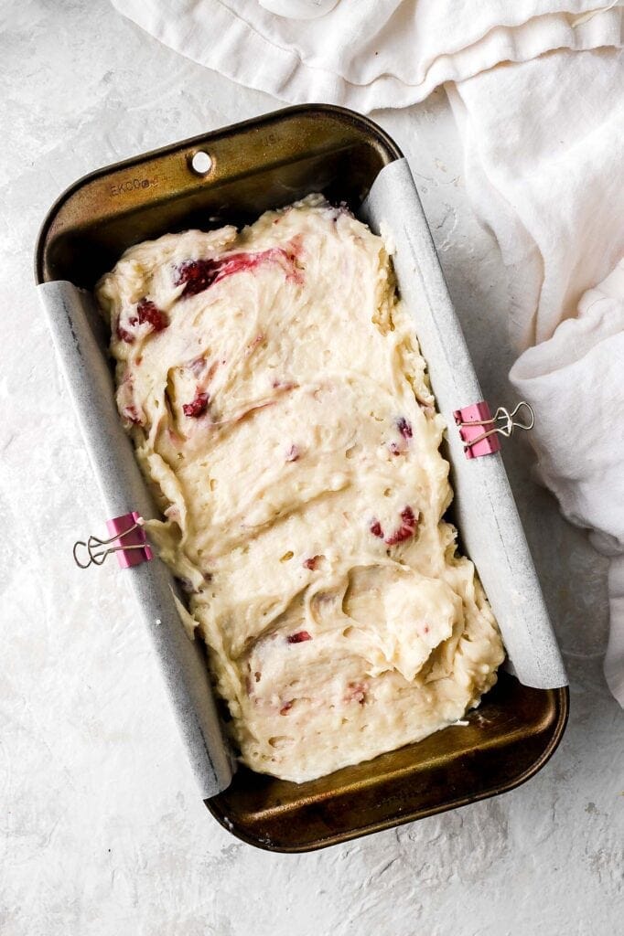 spread evenly into lined pan