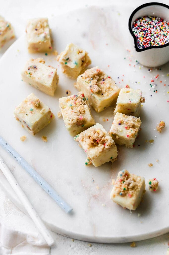 homemade fudge with sprinkles
