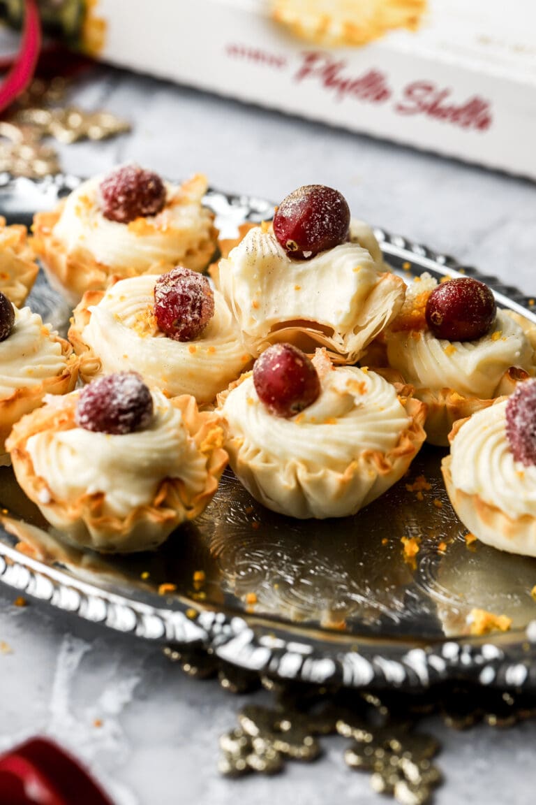 mini white chocolate cranberry cheesecakes