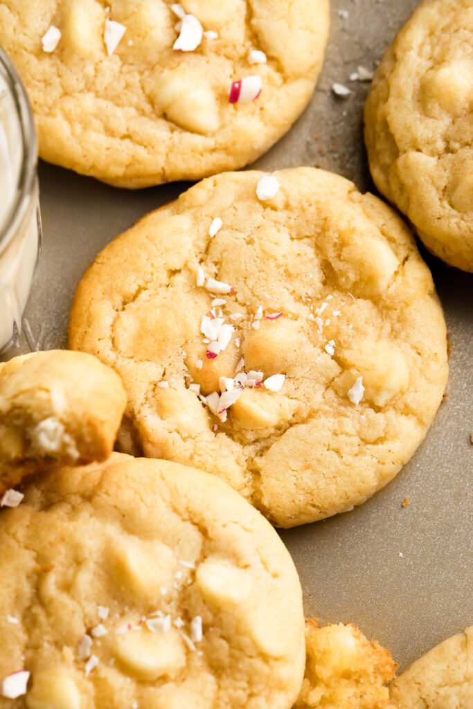 close up of peppermint cookies