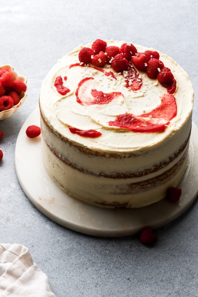 white chocolate raspberry cake