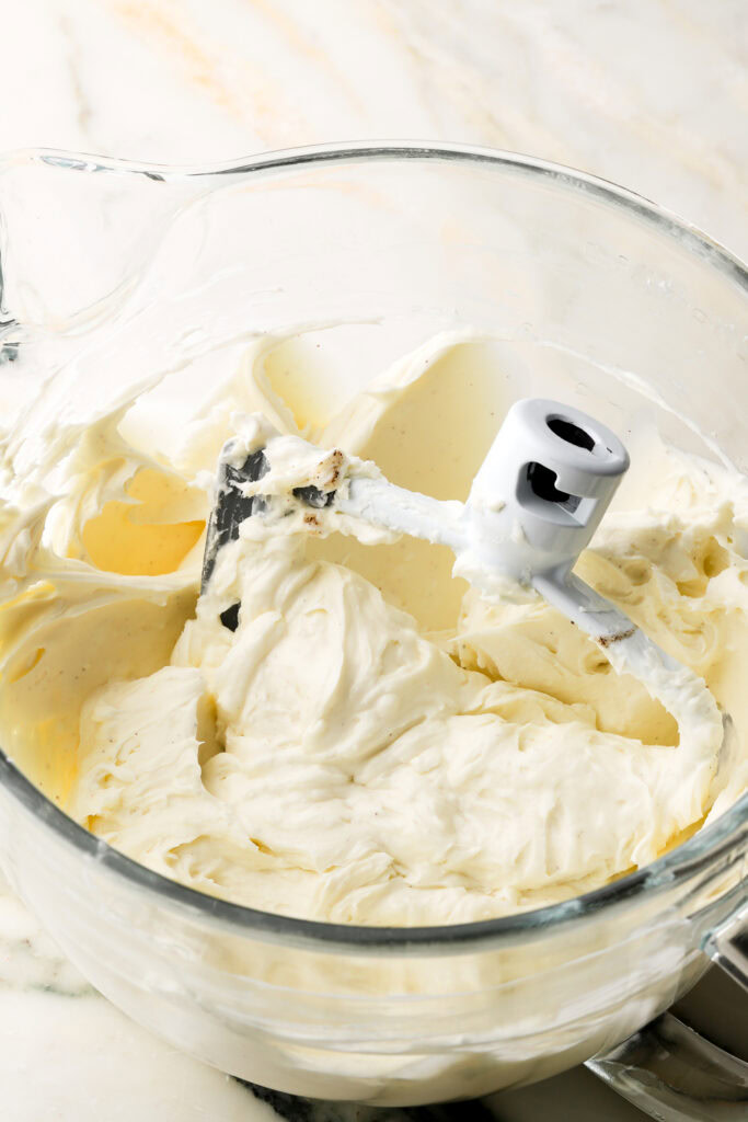 cream cheese beat with the sugar