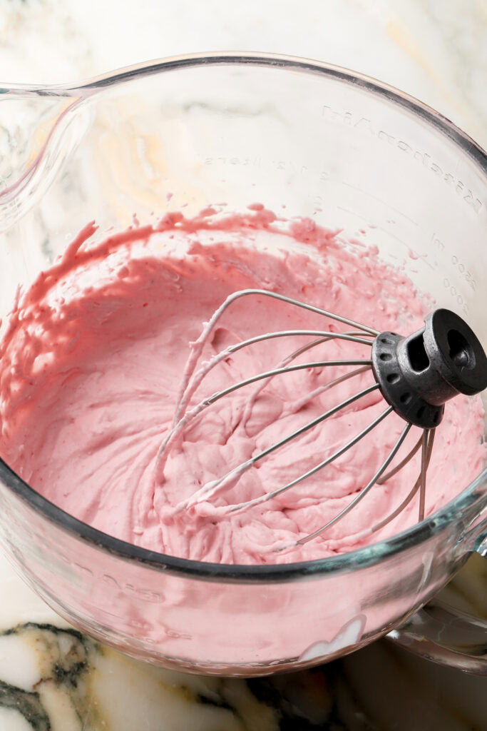 whipped cream made with raspberry sauce