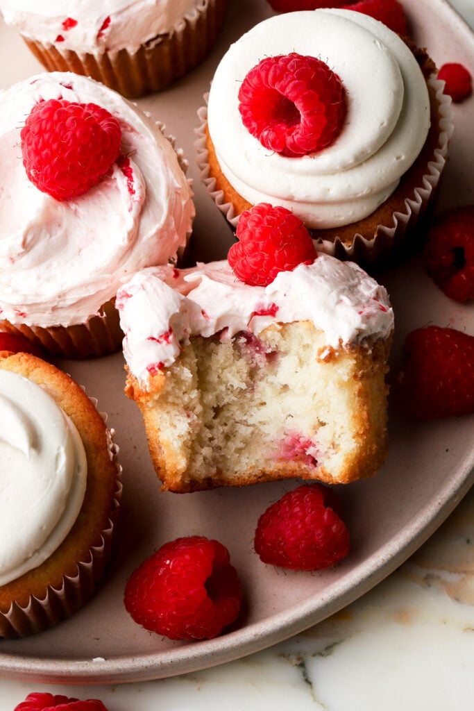 bite taken out of a cupcake