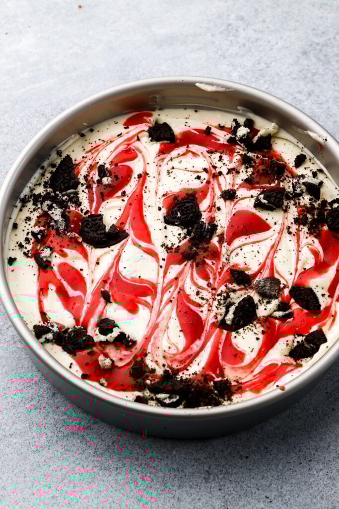 ice cream topped with oreo chunks