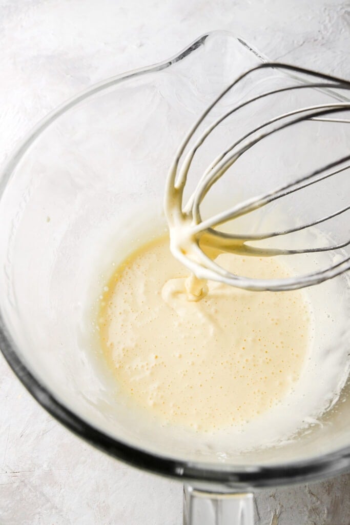 eggs beat with hot sugar