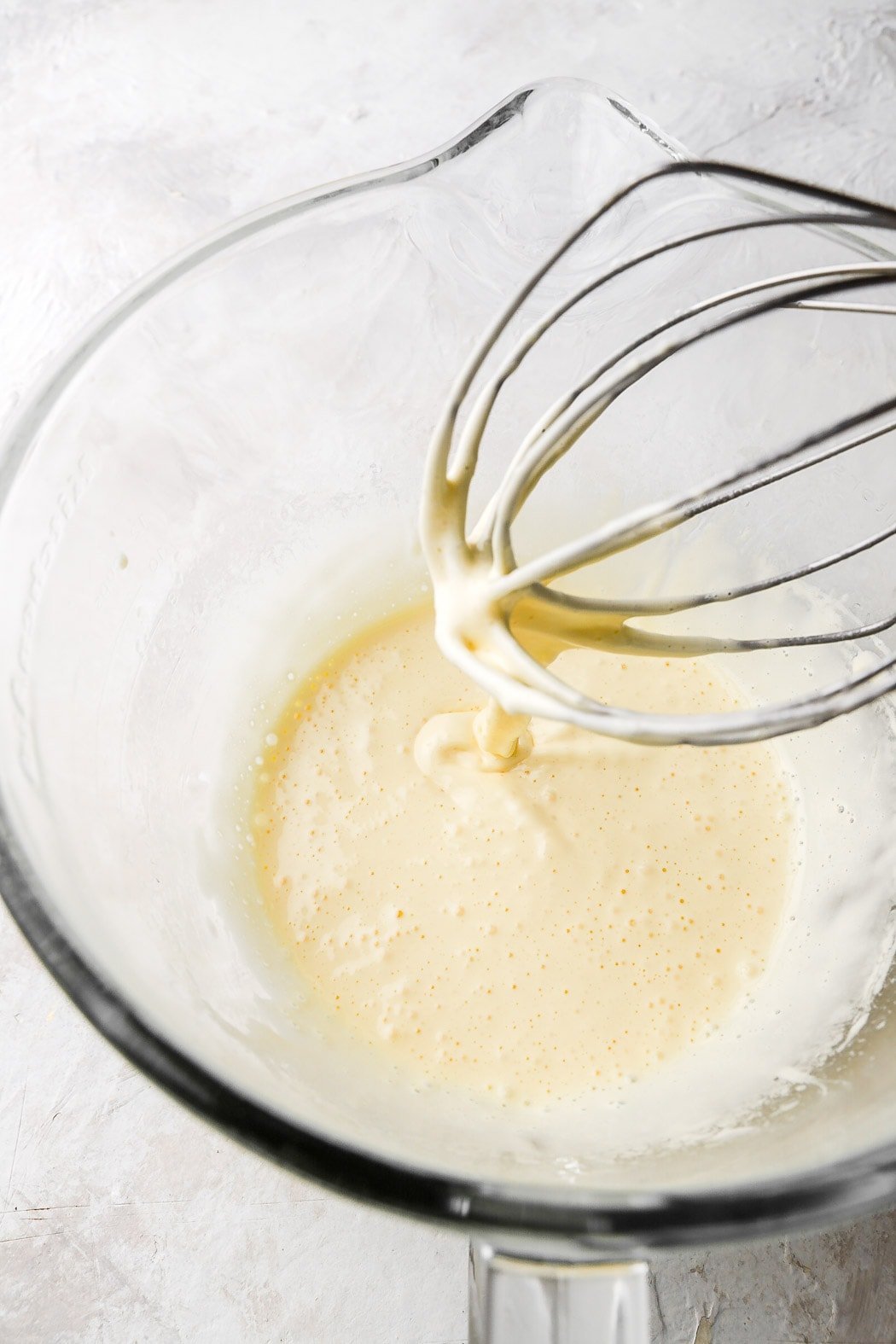 eggs beat with hot sugar